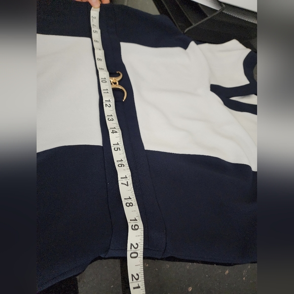 PLUS CHELSEA ROSE White Navy Blue Block Sleeveless Sheath Dress. Size: 18 - Picture 10 of 12